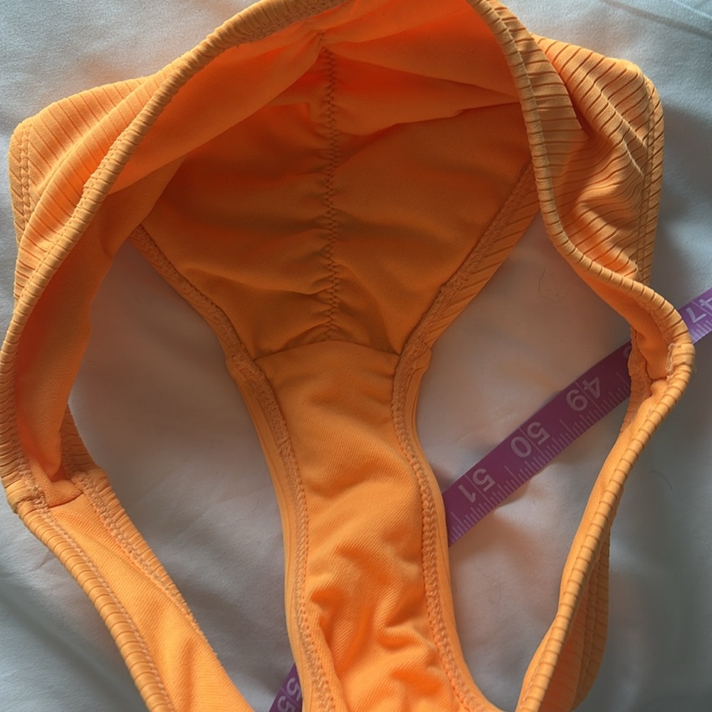 Bright Orange Ribbed Bikini Set - Picture 10 of 13